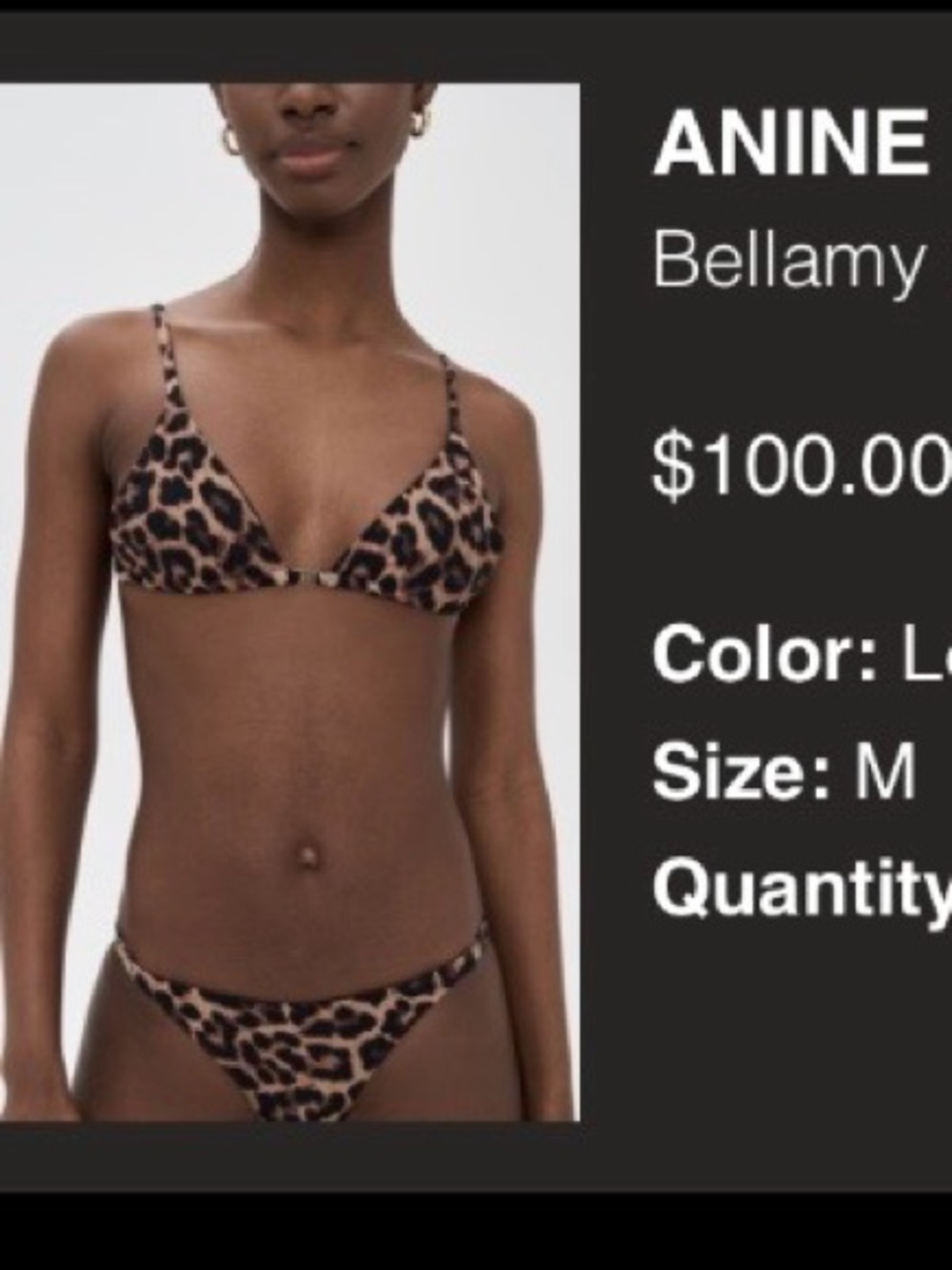 Anine Bing Leopard Print Triangle Bikini